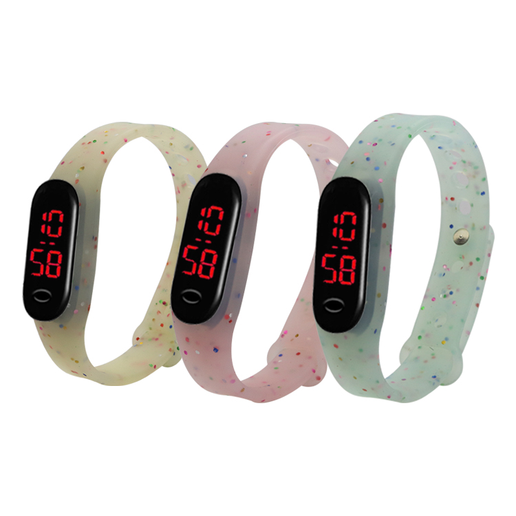 硅膠表帶，LED手環(huán)硅膠腕表帶，學(xué)生電子硅膠手表帶定制